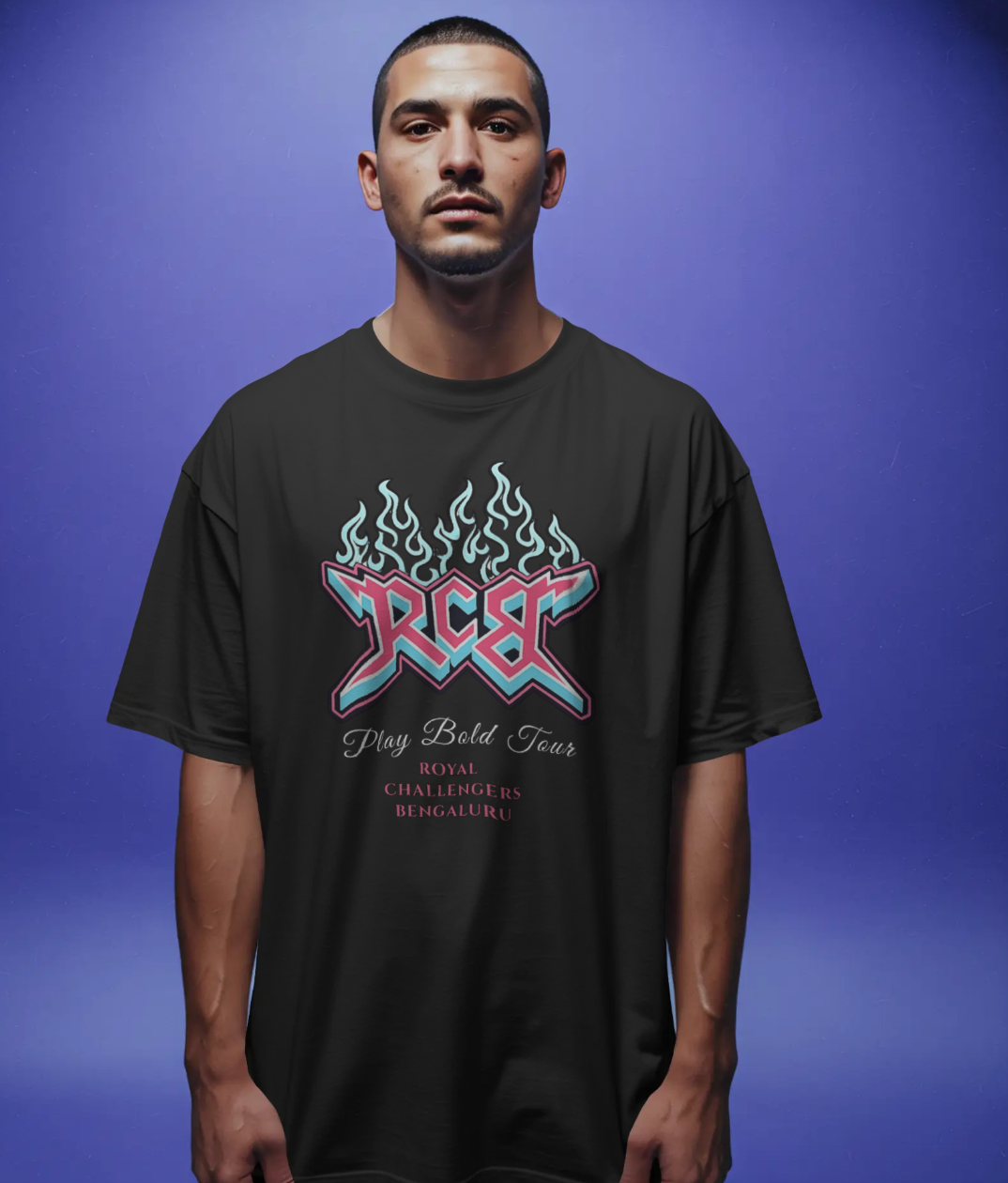 Unisex oversized T-shirt by FrameTheGame featuring a relaxed fit and casual style, shown in a front view.