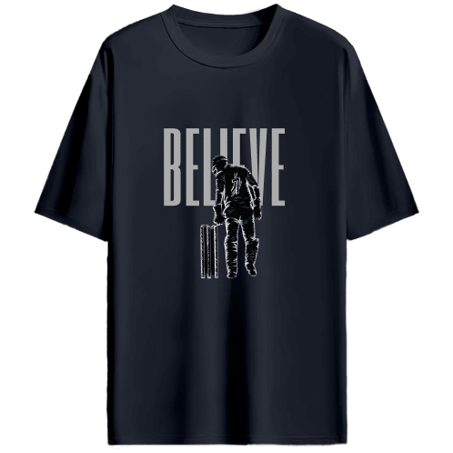 Believe - Dhoni oversized tshirt - FrameTheGame