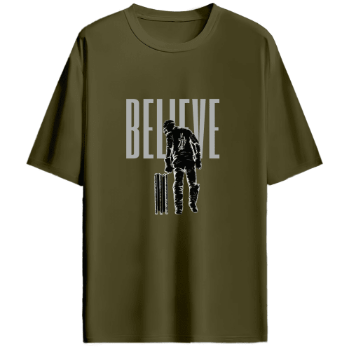 Believe - Dhoni oversized tshirt - FrameTheGame