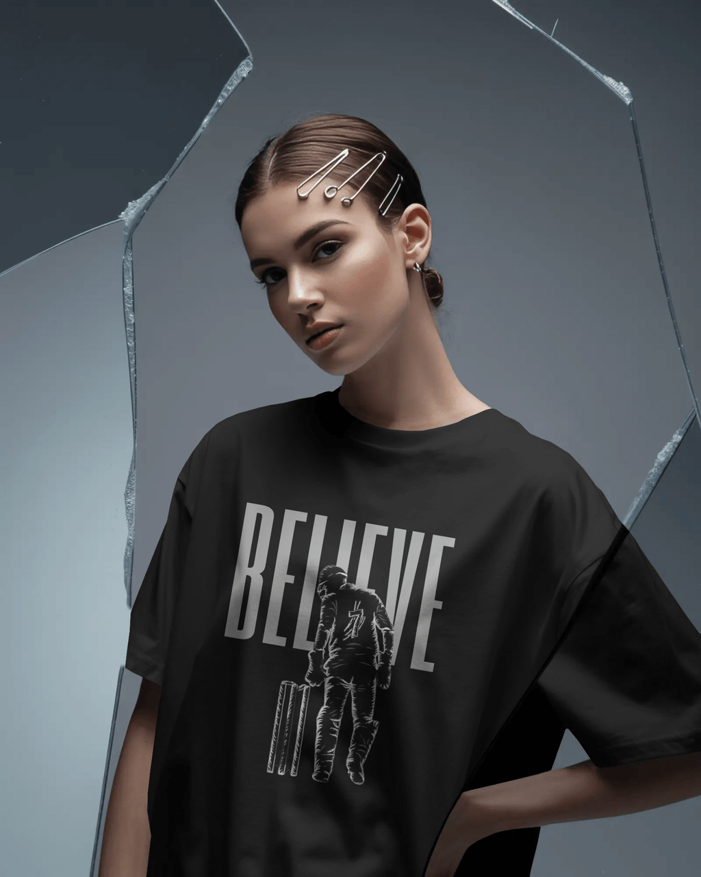 Believe - Dhoni oversized tshirt - FrameTheGame