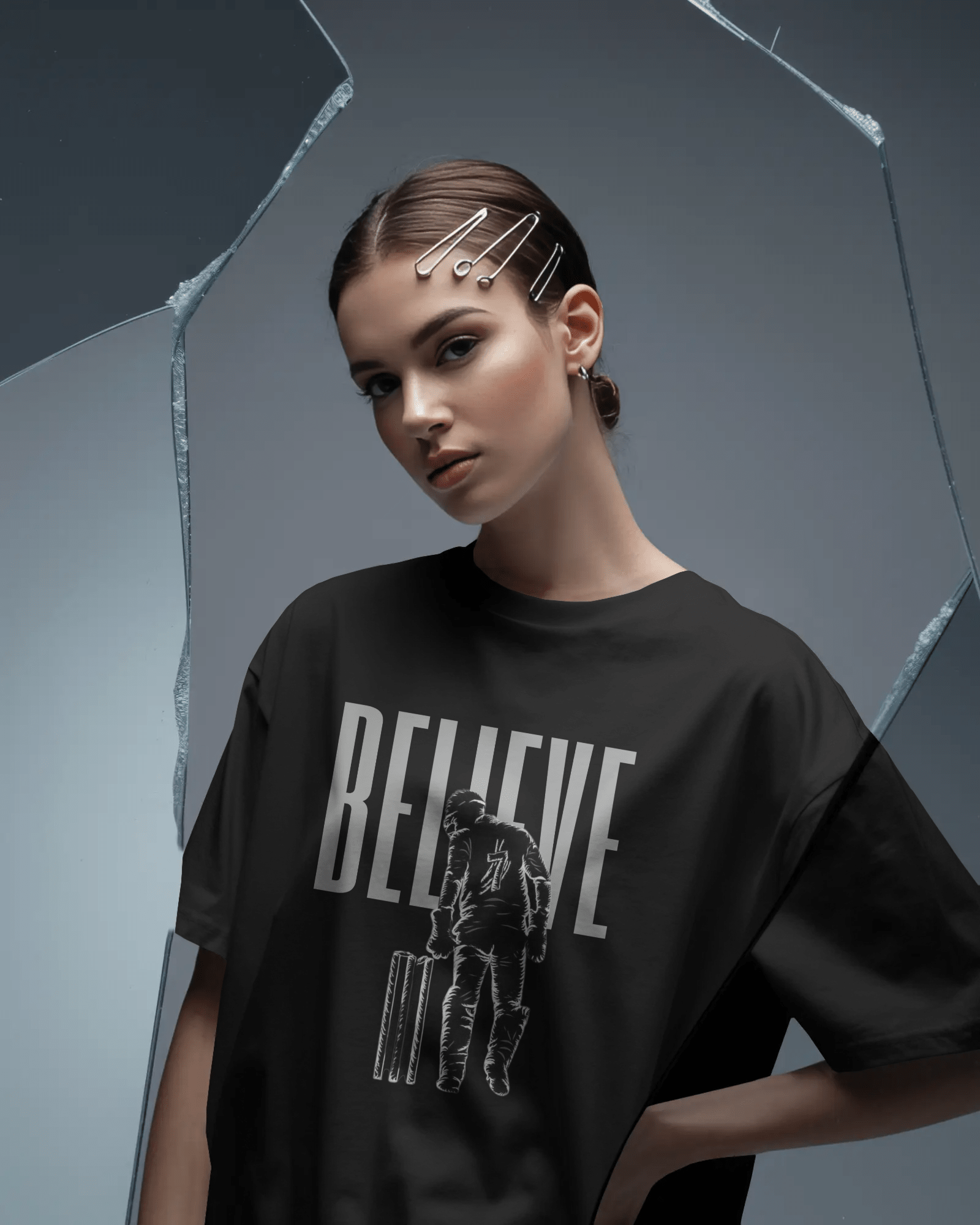 Believe - Dhoni oversized tshirt - FrameTheGame