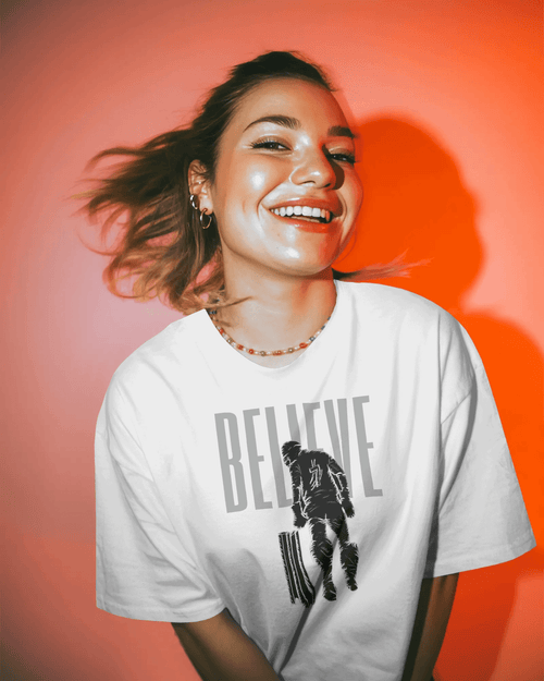 Believe - Dhoni oversized tshirt - FrameTheGame