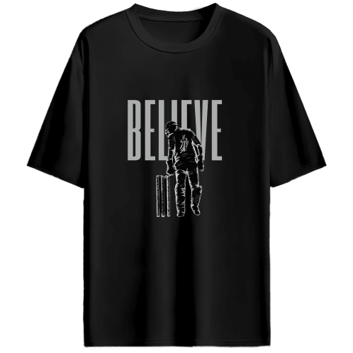 Believe - Dhoni oversized tshirt - FrameTheGame