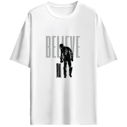 Believe - Dhoni oversized tshirt - FrameTheGame
