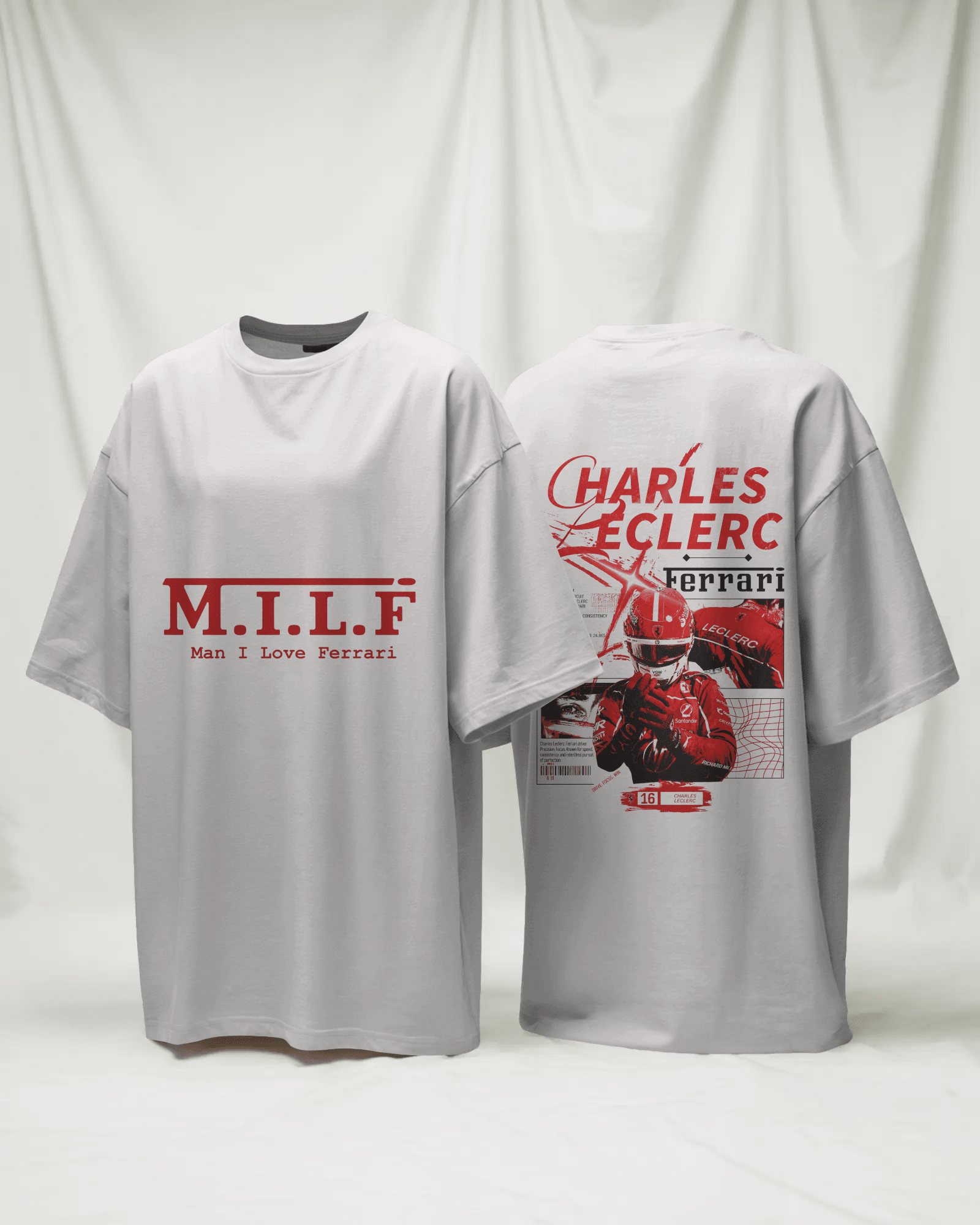 MILF x Leclerc - Unisex Oversized Tshirt - FrameTheGame